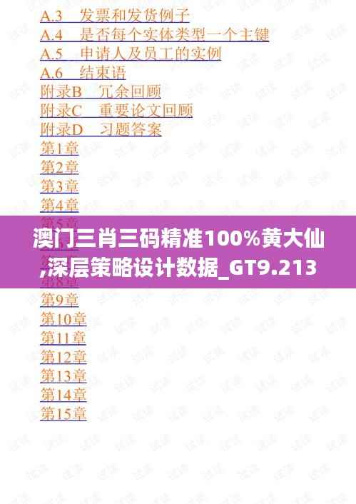澳门三肖三码精准100%黄大仙,深层策略设计数据_GT9.213