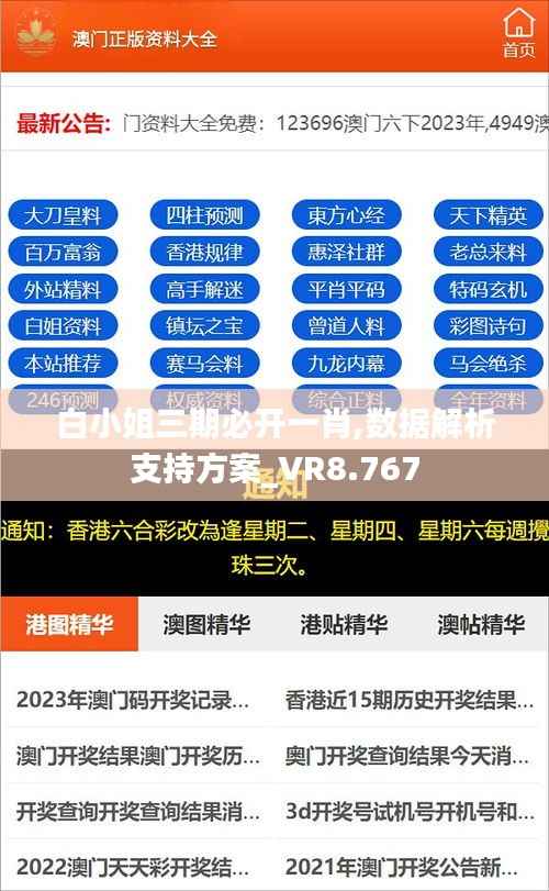 白小姐三期必开一肖,数据解析支持方案_VR8.767