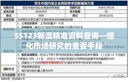 55123新澳精准资料查询—细化市场研究的重要手段