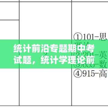统计前沿专题期中考试题,统计学理论前沿研究