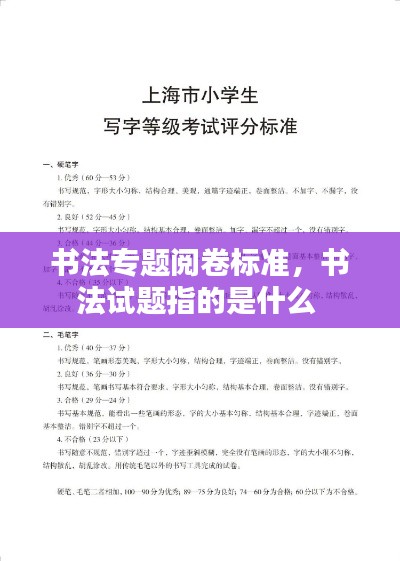 书法专题阅卷标准，书法试题指的是什么 