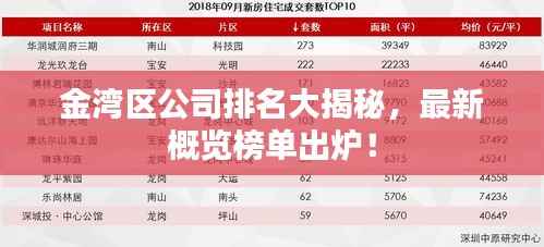 金湾区公司排名大揭秘，最新概览榜单出炉！